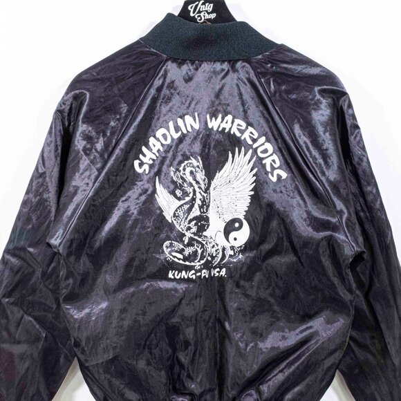Shaolin Warriors Kung Fu USA Bomber Jacket Small VTG 90s Streetwear New York - Picture 7 of 7